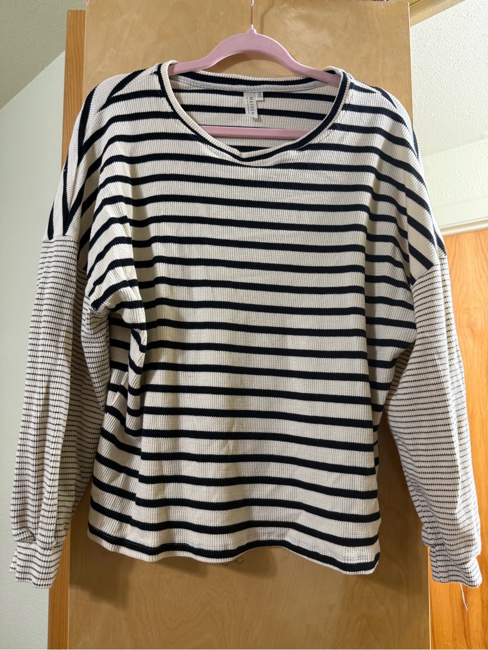 Hayden Black, Cream & Pink Striped Knit Top